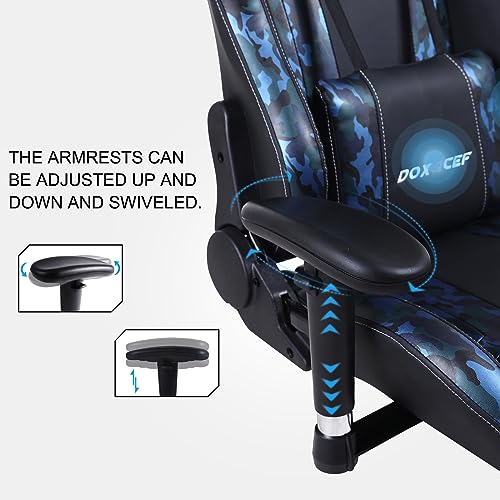 Doxacef Gaming Chair With Massage And Footrest Large Computer Desk Chair Video Gaming Chair Adjustable Reclining Gamer Chair #TOP5