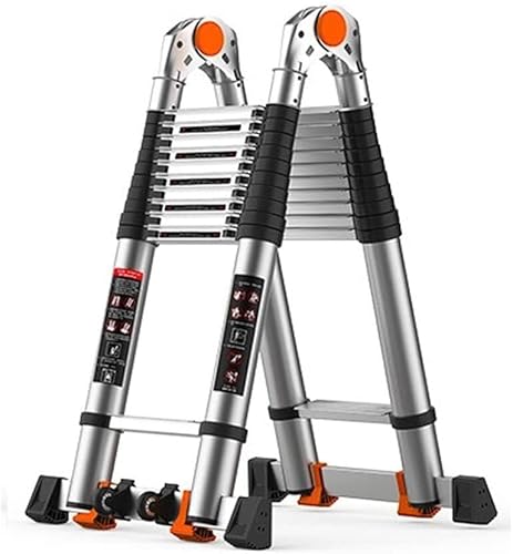 Adjustable Aluminum Extension Ladder - Multi-Purpose Extendable Step Ladder, Compact, Lightweight, Non-Slip, Household & Outdoor Tool(3.0M)