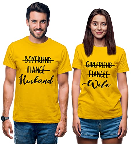 Image of Hangout Hub HH81 Men & Women T shirts |Round Neck T-Shirt| Regular Fit | Half Sleeves | Cotton | Couple Tshirts for Couple |Pack of 2|Couple T-Shirts