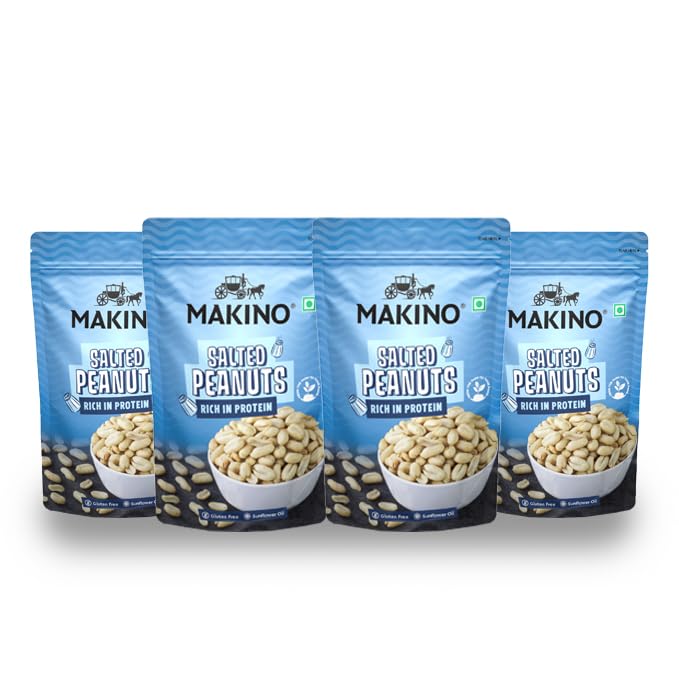 Makino Roasted Peanuts (Each 150 gm) (Pack of 4) (Himalayan Salt)