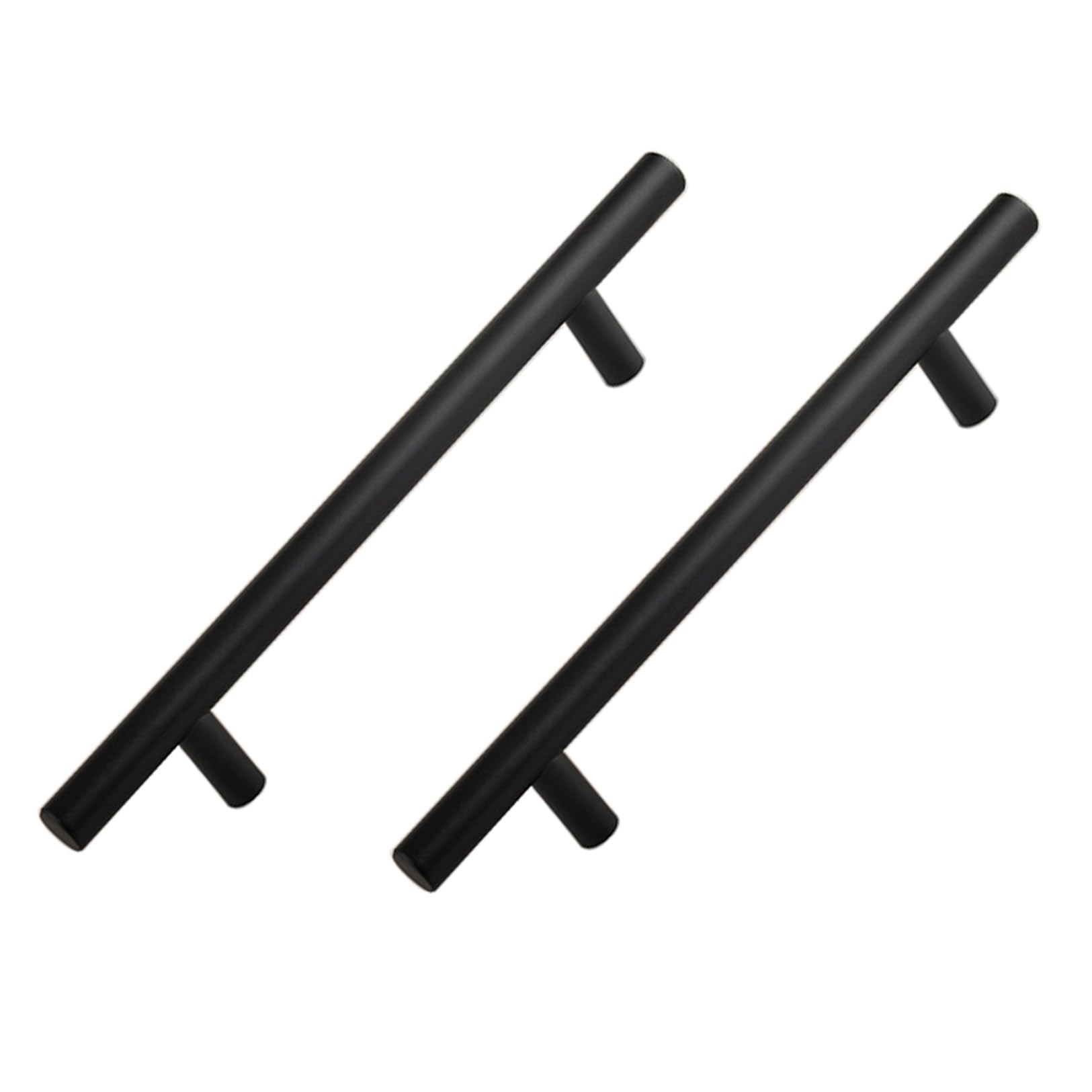TYYCKJ 2 Pack Bathroom Cabinets Handles Bridge-Shaped Drawer Knobs Matte Black Wardrobe Handles Aluminum Alloy Wine Cabinet Handles with Screws (Hole Distance 128mm)