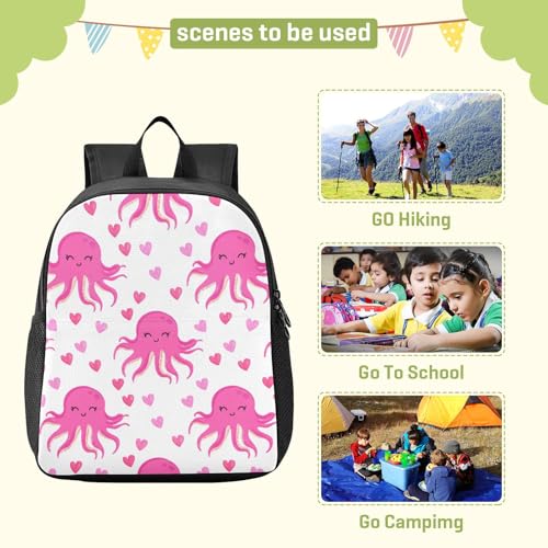 RunningBear Octopus Hearts Sea White Kids Backpack for Boys Girls Lightweight Travel Bag for Teens School3