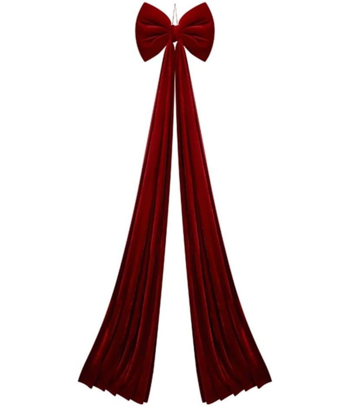 Große Weihnachtsschleife Schleife, Samtschleifen für den Weihnachtsbaum, für Weihnachtsbaum, Haustür, Fenster, 1 Stück (weinrot)