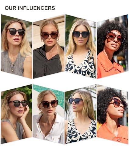 SOJOS Trendy Polarized Sunglasses for Women Classic Retro Square Womens Shade Sunnies SJ23333