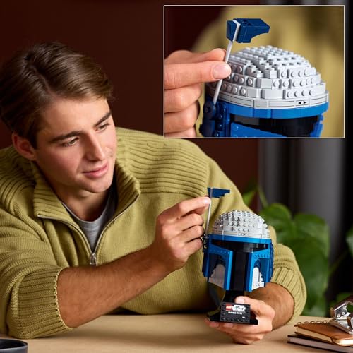 Image of LEGO Star Wars Jango Fett Helmet, Buildable Model Kit for Adults 75408