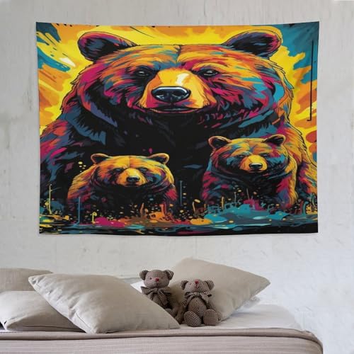 Tenture murale ours décorative pour créer un style chalet dans le salon