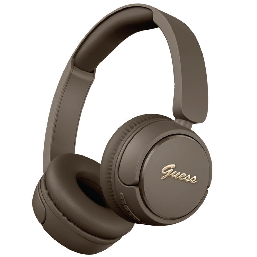 CG MOBILE Guess Bluetooth 5.3 On-Ear-Kopfhörer mit metallischem Logo (Braun)