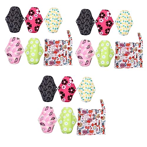 洗えるナプキン 通気性吸収 5枚入り 布製 ランダムスタイル 女性用 (26x18cmx3pcs)
