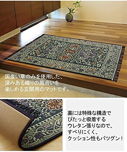 Amazon｜い草 玄関マット 室内 Fビビアン ブルー 約70×120cm おしゃれ