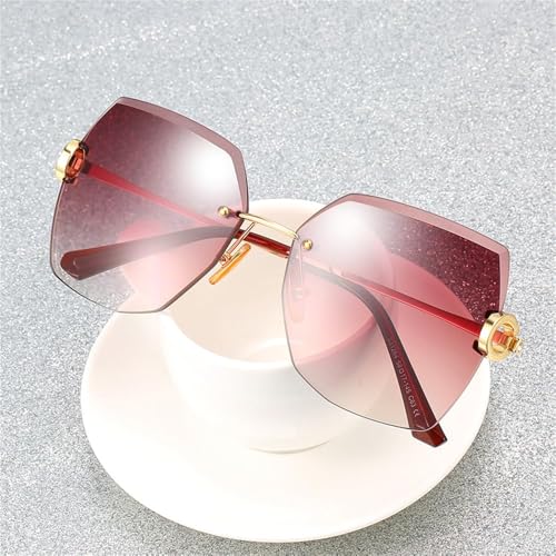 Sunglasses Women Frameless Oversize Sun Glasses Rimless Cutting Lens Eyewear Accessories4