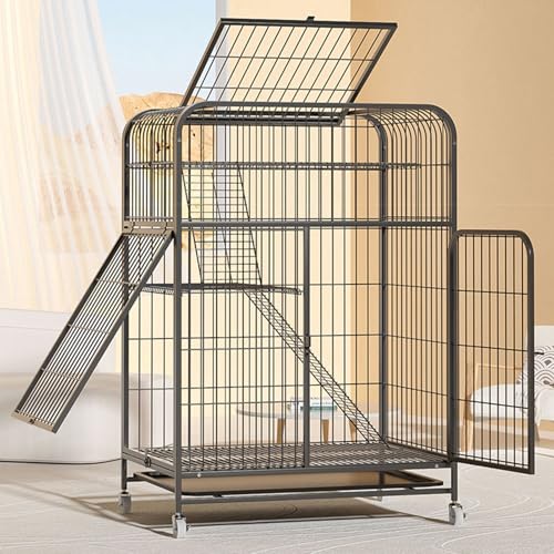 Enclos pour chat d'extérieur et parc de balcon avec plateformes pour 3 chats