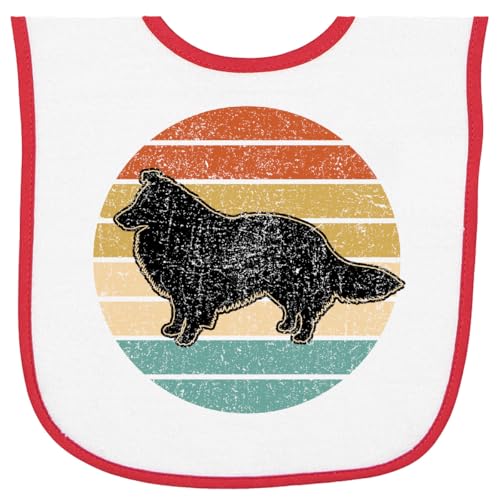 inktastic Sheltie Dog Retro Sunset Baby Terry Cloth Bib