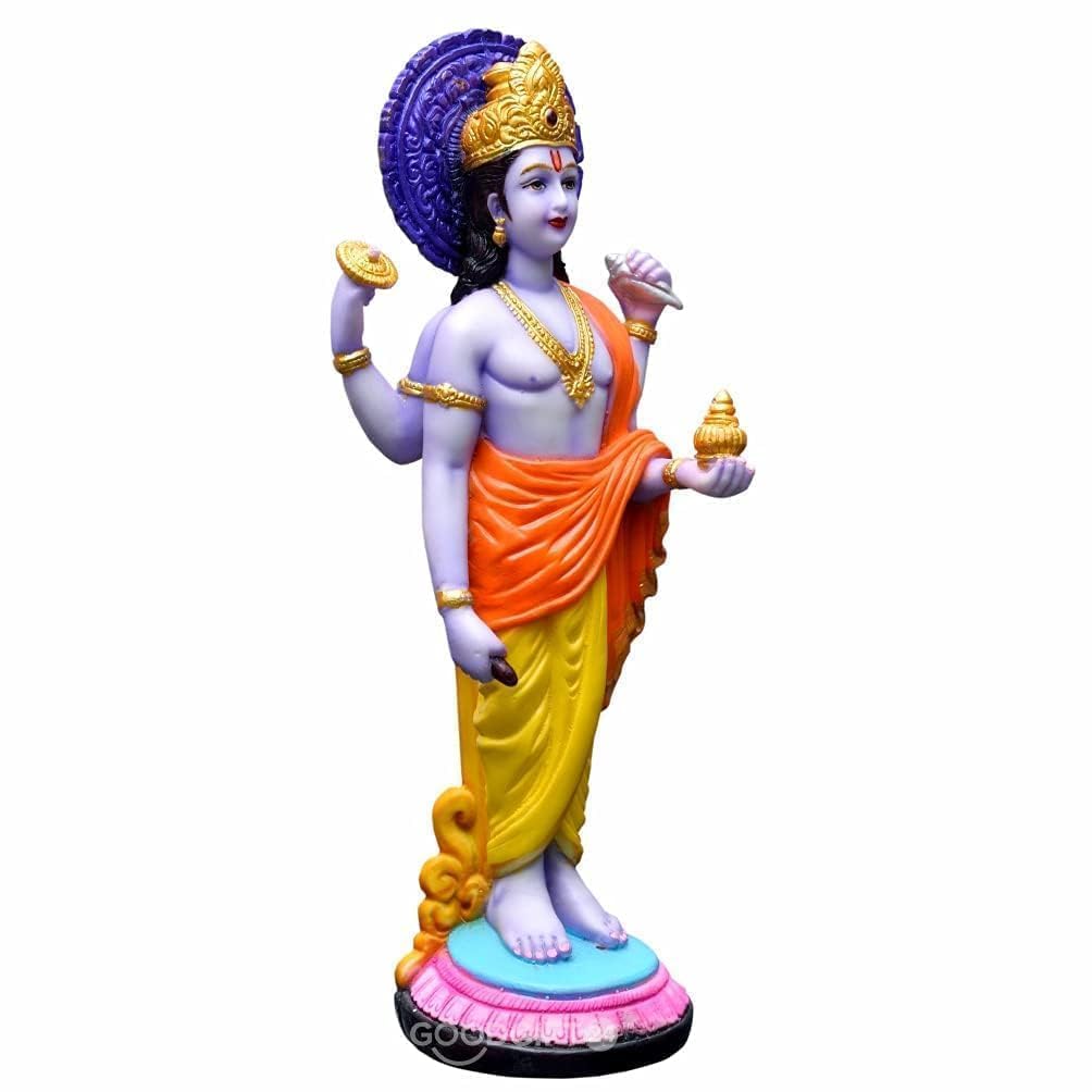 KRISHNAGALLERY1 Marble Dust Lord Dhanvantari ji Murti Dhavantari Vaidh Murti Statue Idol for Home Pooja Gift Physician God of Medicine Dhan Teras Idol Gifted Office Decor Diwali 11 Inches 1