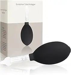 Desentupidor de tubo de Eustáquio, dispositivo de alívio de enxaqueca e congestionamento de congestionamento de zumbido, equilíbrio de pressão interna do ouvido (preto, tamanho único)