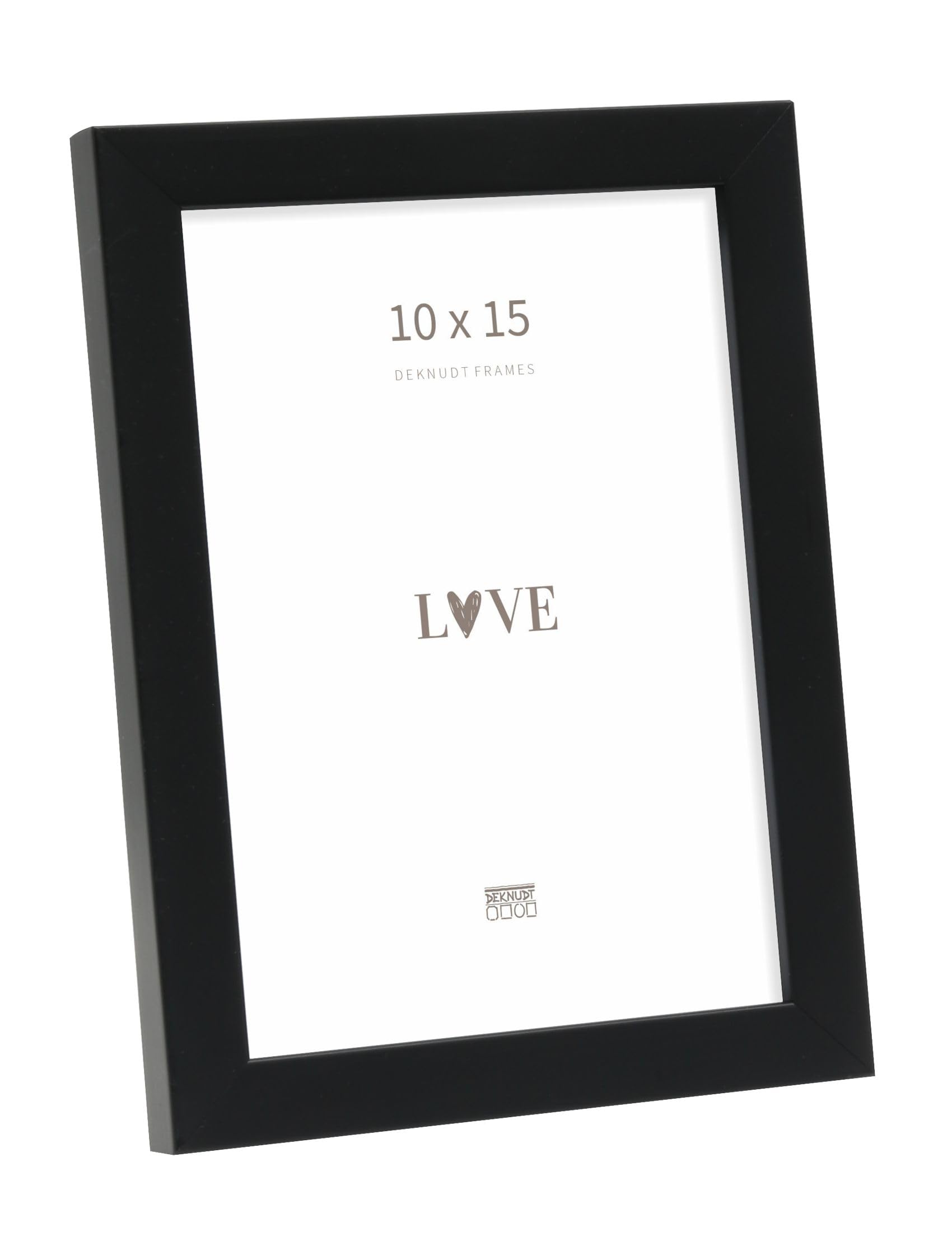 Deknudt Frames - wooden photo frame for 10 x 15 cm photo - black - for photos, posters or posters - S243K2 - to stand or hang