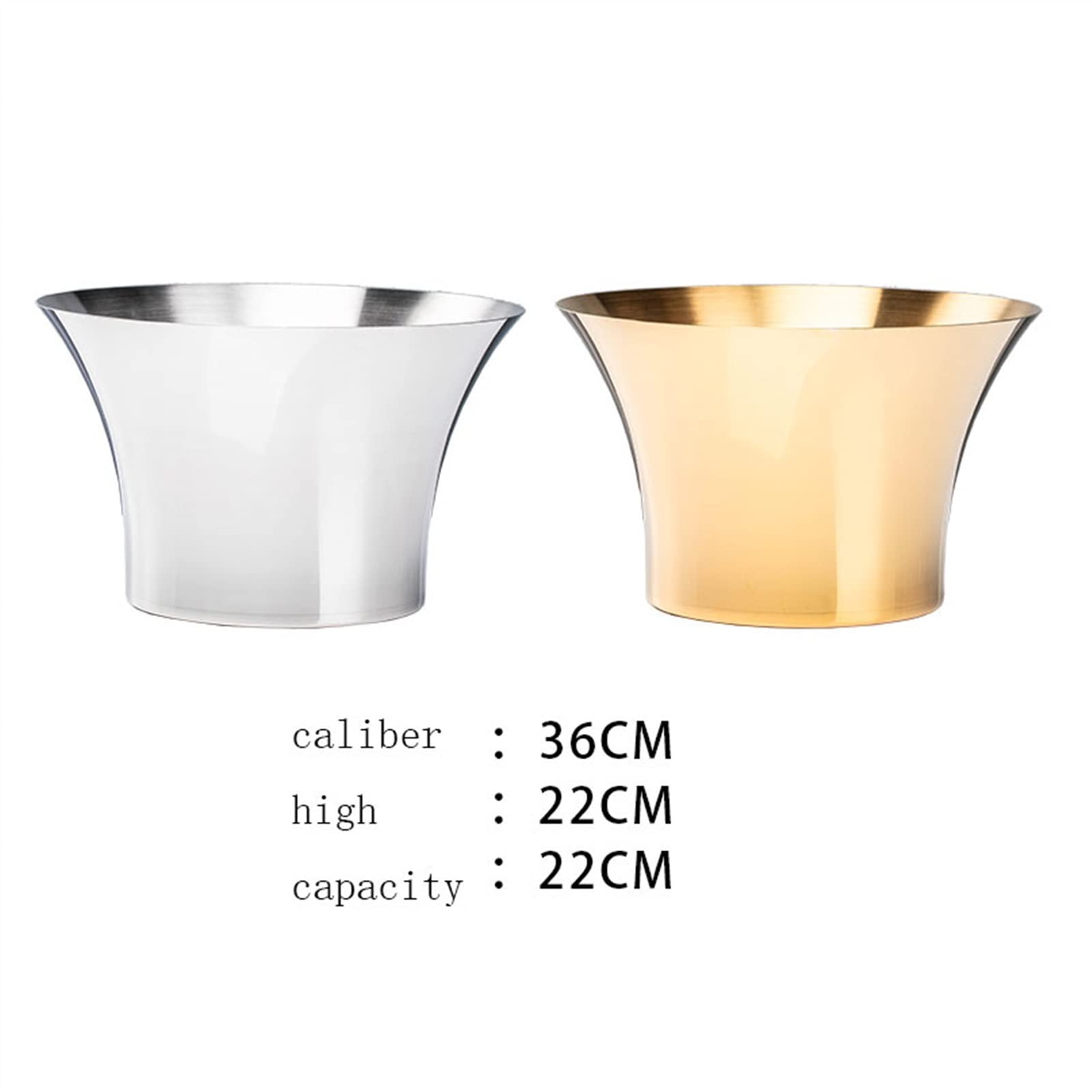Saturey EIN Eiskübel EIS-Eimer Container Großer Edelstahl Champagner EIS Weinbecken Partei EIS Eimer for Home Bar, Kühlung Bier und Wein Eiskühler Sektkühler Eiswürfelbehälter (Color : A)