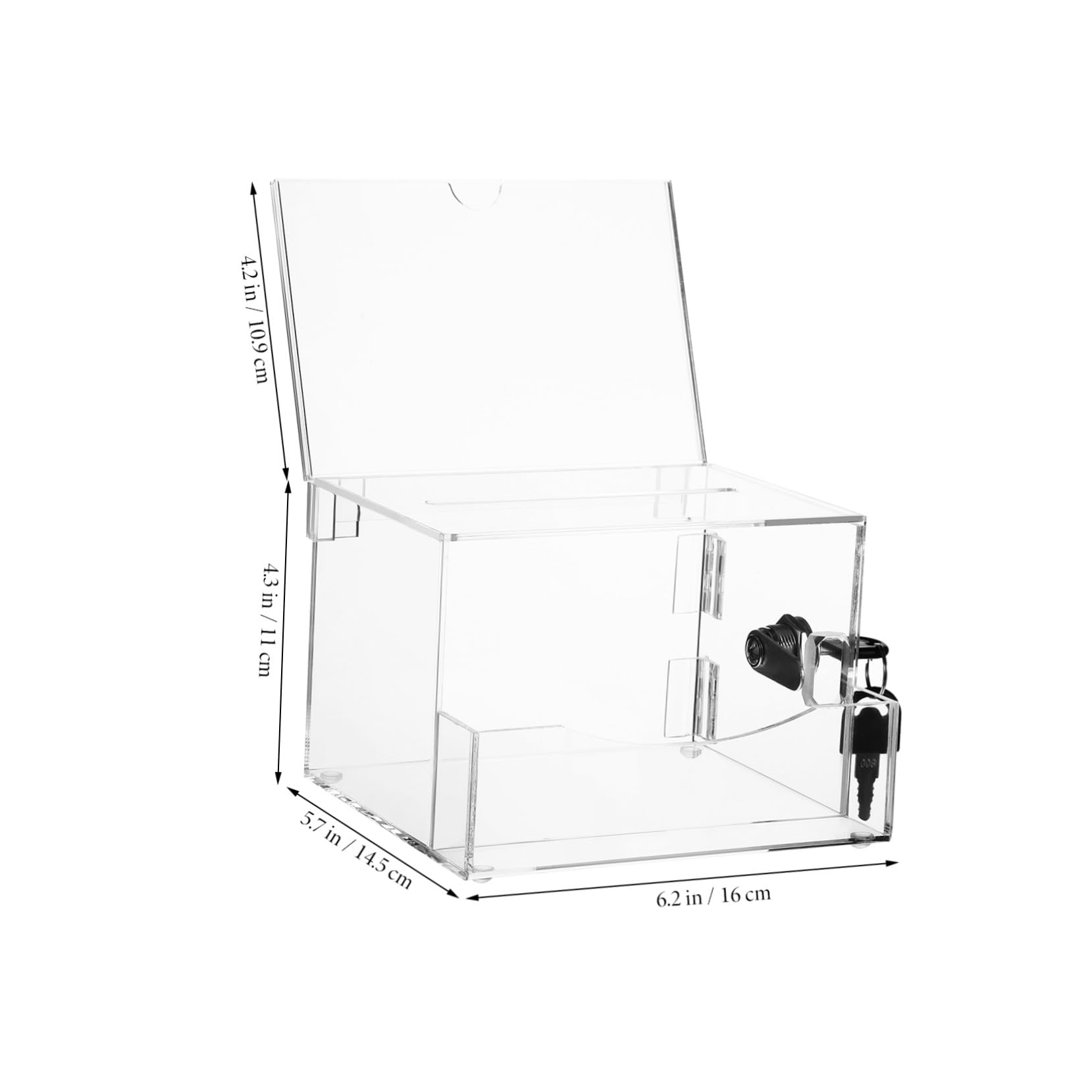 Spendenbox Acryl mit Fach Transparente Wahlurne aus Acryl Große Kapazität und Sicheres Design für Vorschläge und Abstimmungen Weiß und Elegant