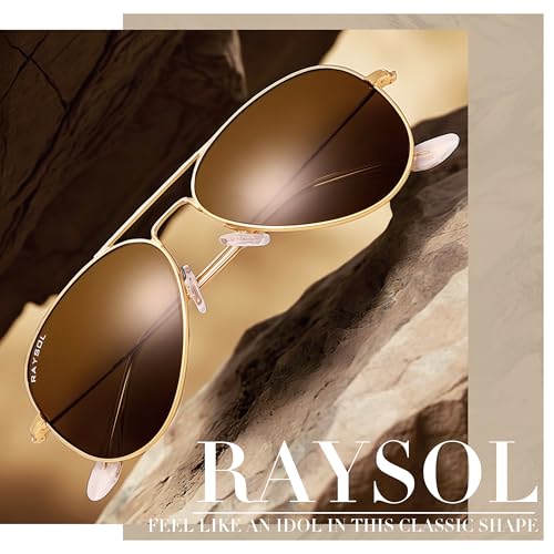 RAY SOL Polarized Aviator Sunglasses for Women Men - Small Face Metal Frame UV400 Protection Pilot Shades2