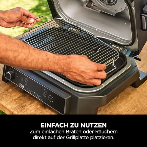Ninja Woodfire XL Röst- & Räucher-Grillrost, perfekt zum Räuchern großer Fleischstücke, leicht zu reinigen, offizielles Zubehör, kompatibel mit Ninja Woodfire XL BBQ Grill OG850/OG901, XSKOGXLRSRKEU