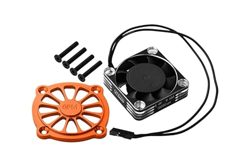 Aluminum 6061 Motor Heatsink with Metal Frame Cooling Fan and Protective Cover for Arrma 1/10 Gorgon 4X2 Mega 550 Brushed Monster Truck-ARA3230 Upgrades - Orange