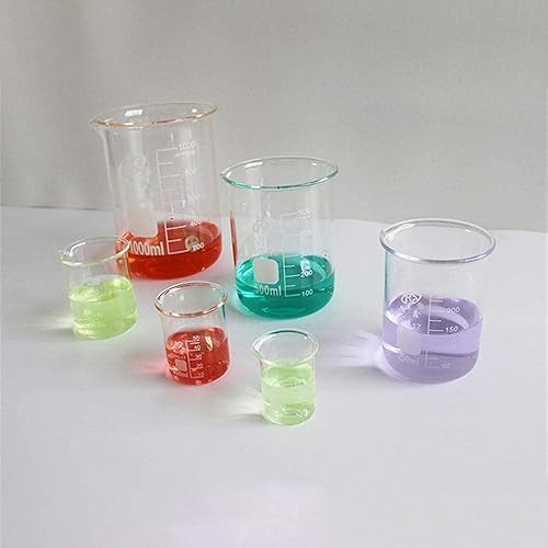 Miniatura 2 de Juego de vasos de cristal químico de laboratorio de 6 piezas, base industrial 255010025050033.8 fl oz experimento equipo de enseñanza universitaria