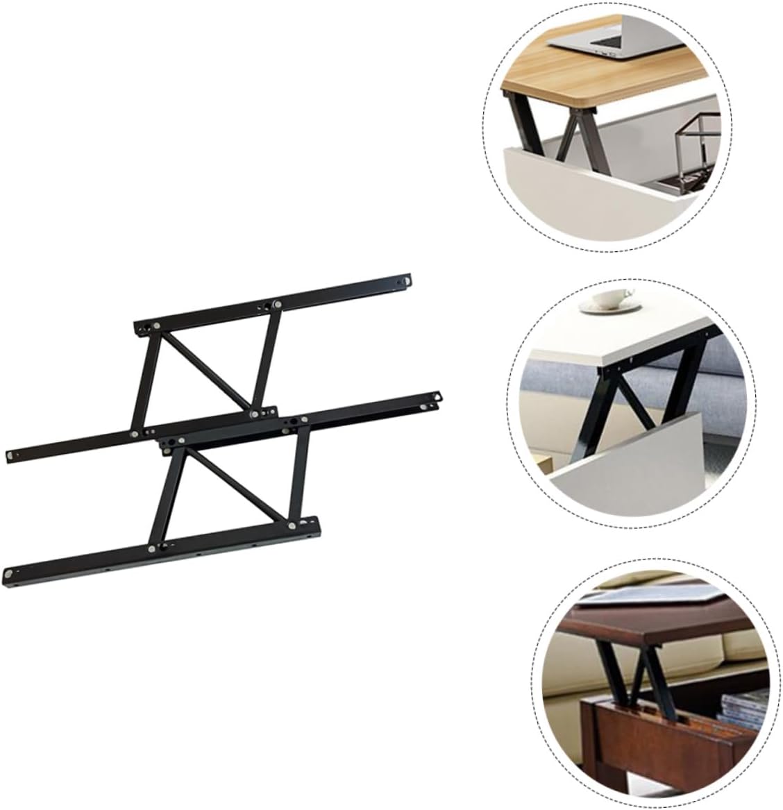 1pair Table Spring Lifting Frame Folding Mechanism for Coffee and Tea Tables Space-Saving Design Safety Buffer Black Versatile Furniture Accessory