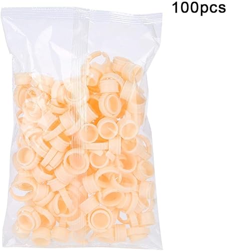 100 piezas de anillo de tatuaje de cejas de silicona microblading pigmento dedo pegamento titular para maquillaje de pestañas, herramientas