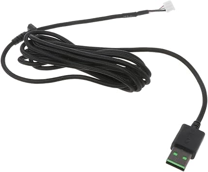 Durable Nylon Braided Line USB Mouse Cable Replacement Wire Compatible with Ra-zer DeathAdder Elite Wired Gaming Mouse