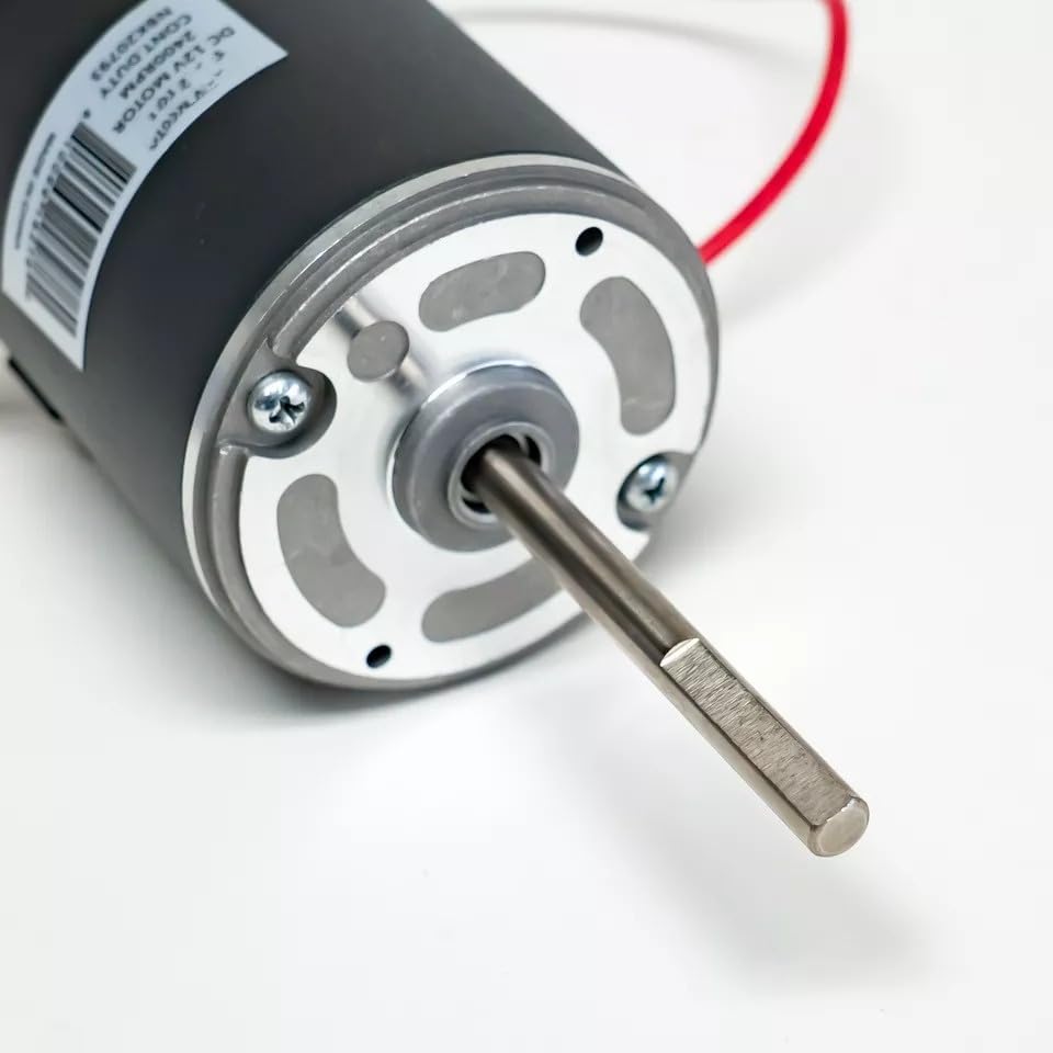 Close-up of the motor shaft