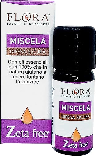 FLORA Zeta free Miscela Difesa Sicura, 10 ml Per un’estate serena, liberi dalle zanzare Per ambienti rinfrescante e protettiva Miscela di oli essenziali 100% puri, naturali e totali