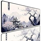 Gaming Mouse Pad Desk Mat Large XXL Keyboard And Mouse Accessories Computer Mats Desktop Anime White Big Extra Long Full Size Pad Mousepad Deskpad Non-slip Cover Mats for Office