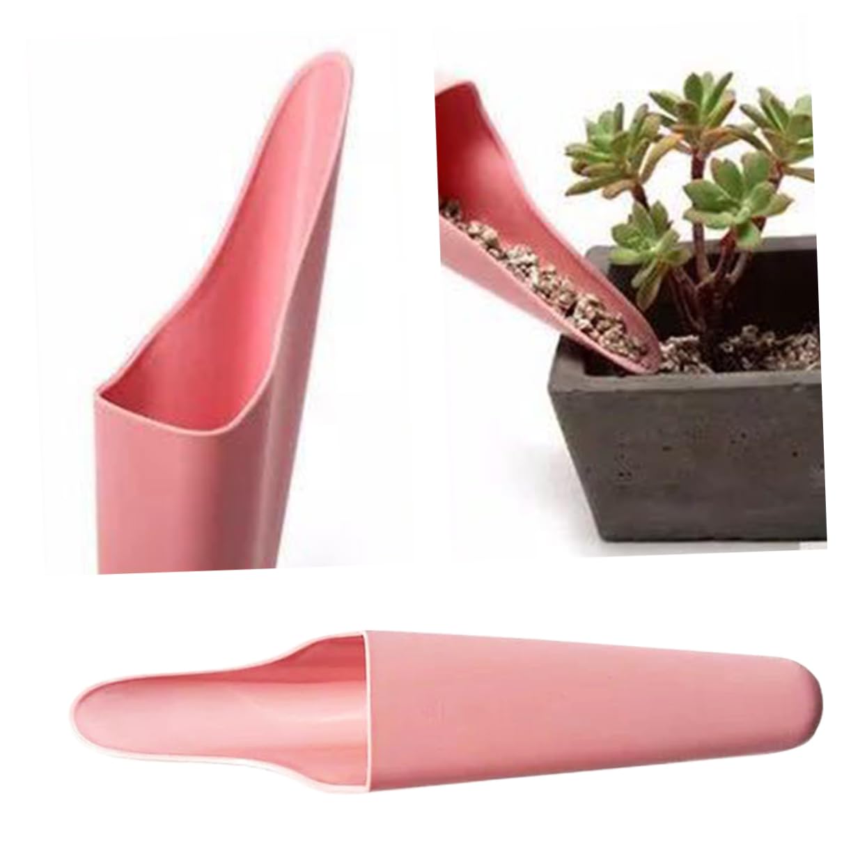 BCOATH Miniature Garden Shovel Small Plastic Scoop for Succulent Pot Culture Easy to Clean for Mulch Potting and Transplanting Pink