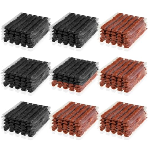 Image of 300 Pcs Tire Plugs, 4 inch x1 /4 inch Rubber Tire Plug Repair Kit for Tubeless Off-Road Tires Car, RV, SUV, ATV, Motorcycle, Truck, Tractor (Black and Red)