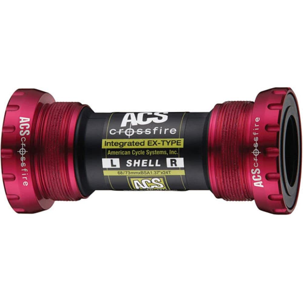 ACS Crossfire Outboard Bearing Bottom Bracket English 68/73mm Red
