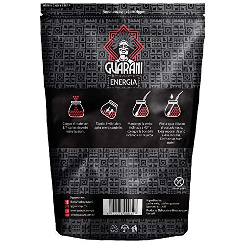 Mate Tee Guarani Energia con Guarana 500g Mate Tee mit Guarana Quelle von natürlichem Koffein MateTee aus Paraguay starke Anregung natürliche Zutaten