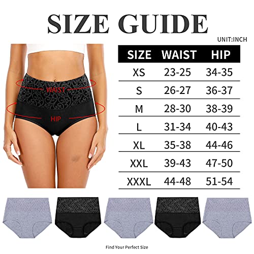 Senllori Women High Waisted Cotton Underwear Tummy Control Briefs Ladies Soft Full Coverage Panties Multipack #TOP5