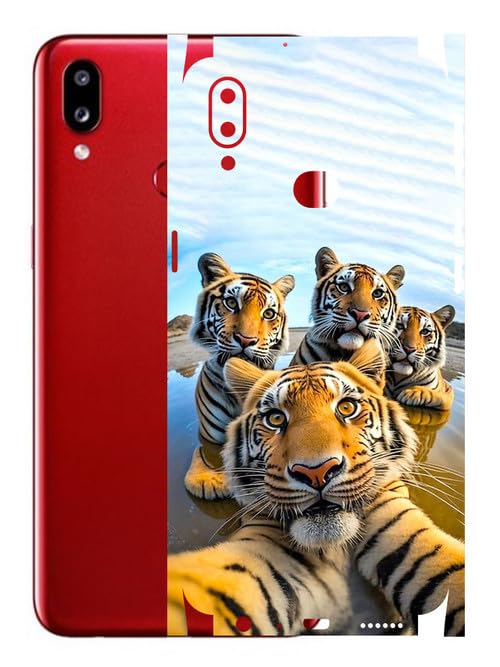 Image of AtOdds - Samsung Galaxy A10s Mobile Back Skin Sticker - Lamination - Rear Screen Guard Protector Film Wrap (Coverage - Back+Camera+Sides) (Design - Selfie)