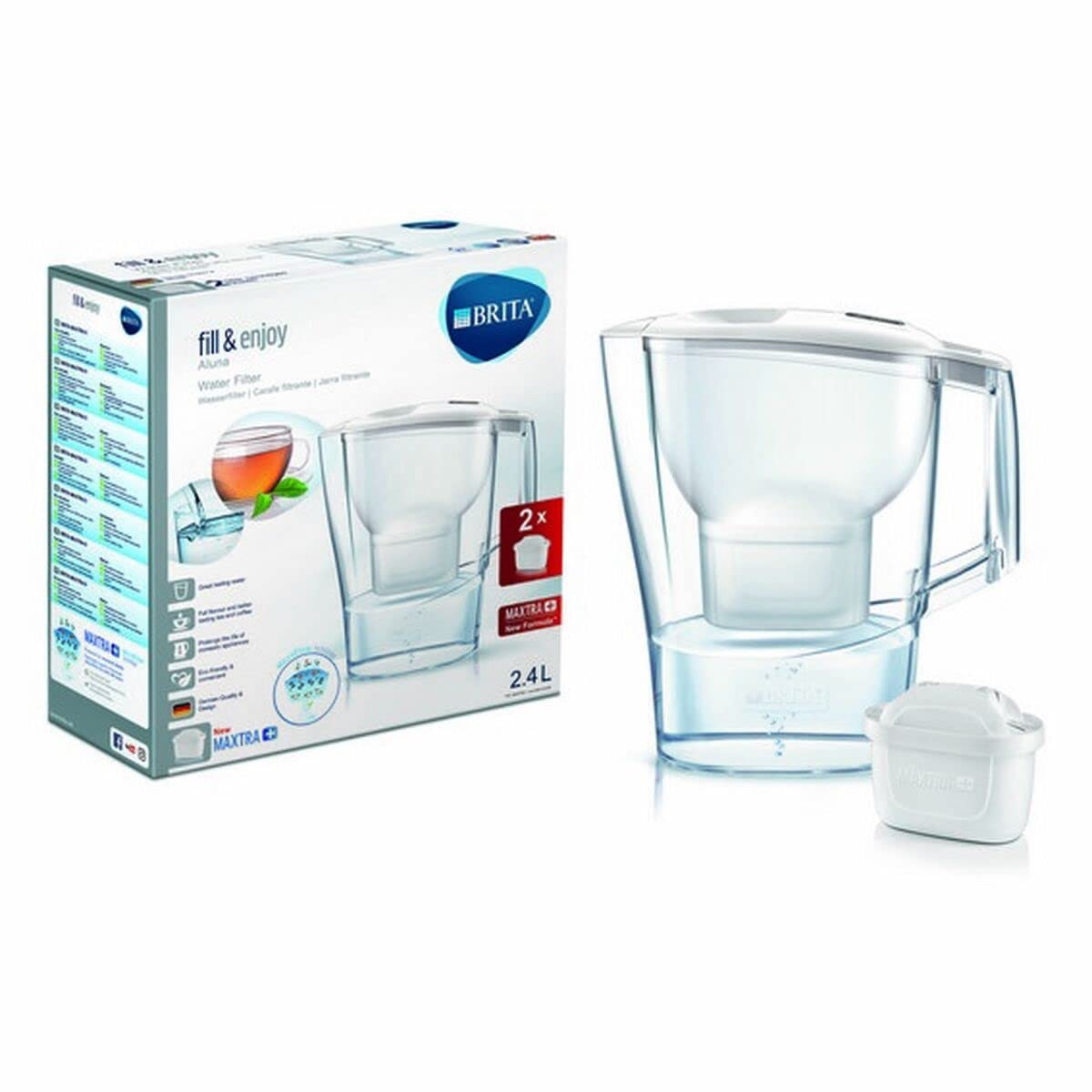 1024024 Pitcher Water Filter 2.4L Transparent, White – Water Filter (265 mm, 110 mm, 275 mm, 990 g, 2 pc (S))