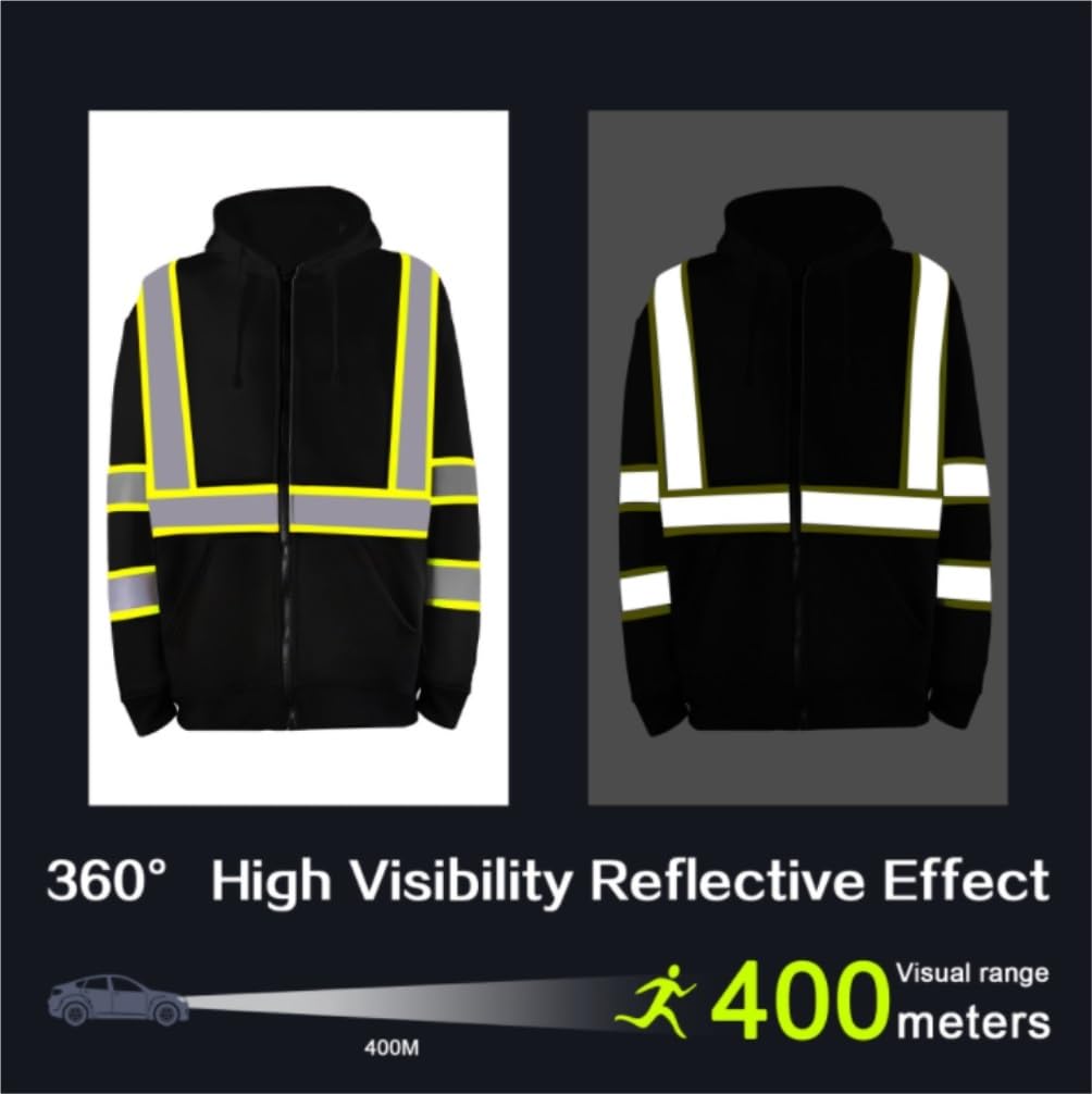 Hola Víctor, Chaleco reflectante sudadera polar con capucha cremallera negro pequeño