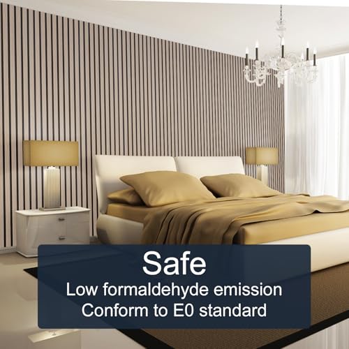 Image of NeatiEase Wood Panels for Wall, 4-Piece 94.5 inch x 11 inch Soundproof Wood Slat Wall Panel for Interior Wall Decor Noise Cancelling, Acoustic Wall Panels, Sound Absorbing Panel (Rustic Oak)