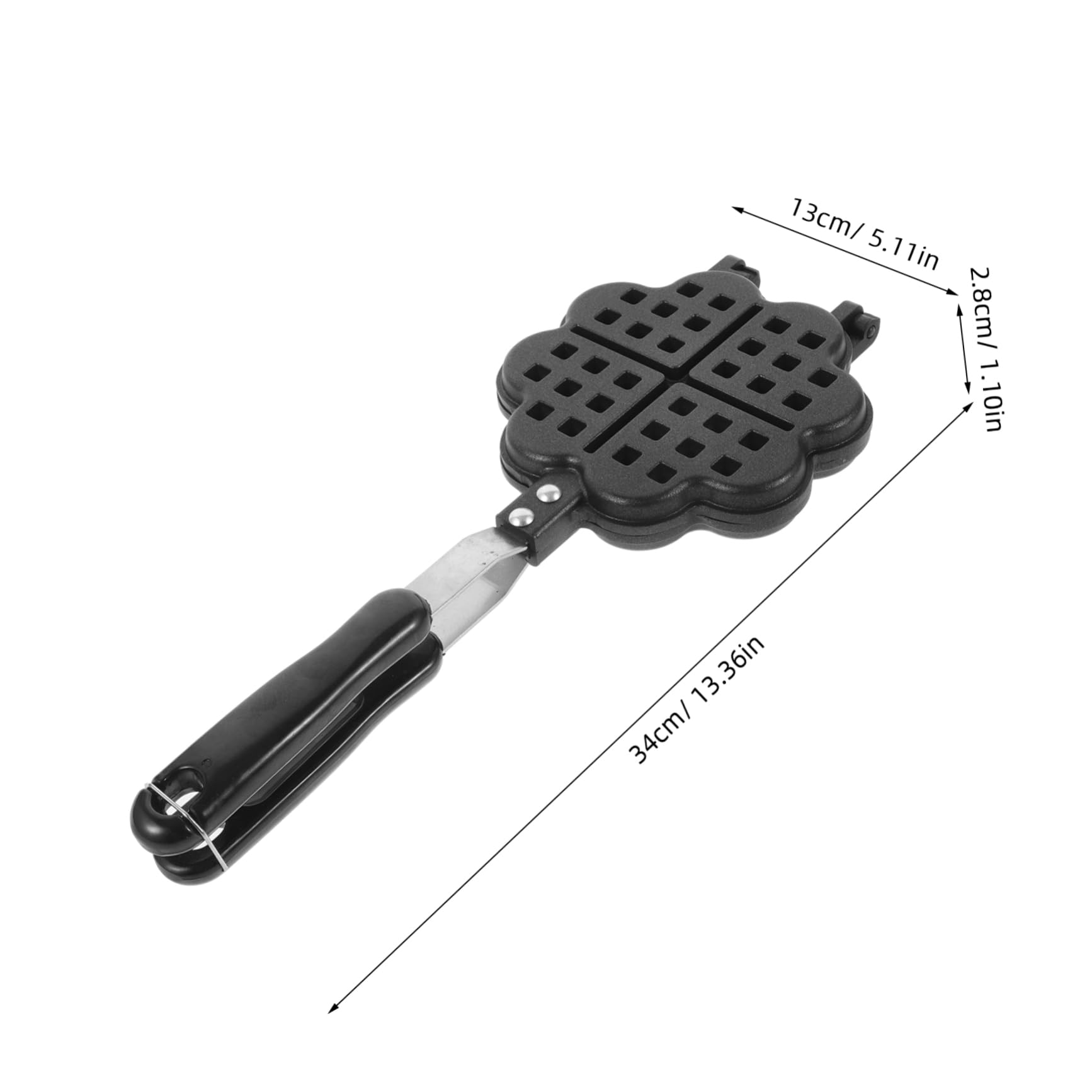 BEBEMOKO Diy Kitchen Tools Double Sided Baking Pan Waffle Cake Maker Non-stick Heat Easy to Cle