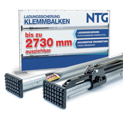 NTG Barre de serrage, barre de blocage, acier, 1372-2730 mm, arrimage et fixation de charge pour voiture, camion, remorque, camping-car et camionnette (1 pièce)
