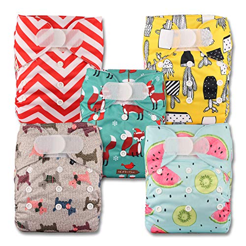 LittleBloom Bebé Pañales Lavables Pañal Reutilizable Insertos, Cierre: Hook-Loop, Set De 5