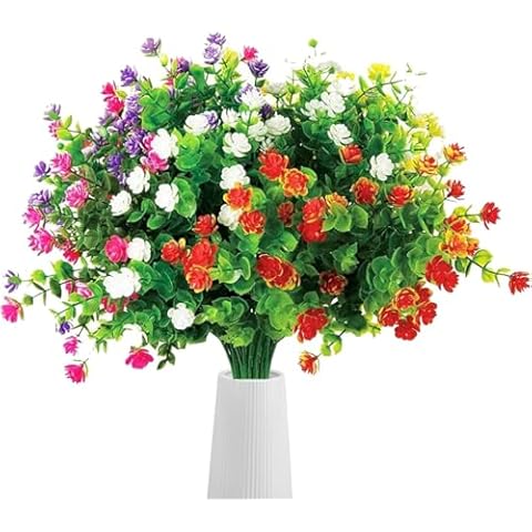 ASOENTIWOX 8Pcs Outdoor Artificial Flowers Cover