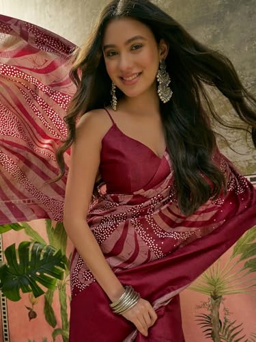 Image of SIRIL Women's Cotton Printed Saree With Unstitched Blouse Piece