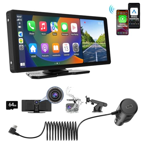 Wireless Carplay Car Stereo, 2024 Portable 9.3" HD Touchscreen Cam Compatible with CarPlay & Android Auto for Car, Car Stereo Receiver wit Mirror Link/Bluetooth/Navigation