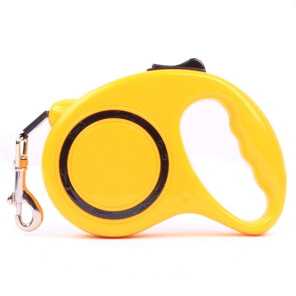Guinzaglio per Cani da Compagnia, 1 Pezzo, Flessibile, allungabile, Automatico, per addestramento del Cane, Passeggiate, Jogging, Giallo, Confortevole ed Ecologico