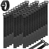 AIRUEEK Fascette a Strappo Riutilizzabili, 30 Pezzi Cinturini per Cavi con Fibbia in Plastica, 30cm x 20mm Fasce per Gestione Cavi in Nylon, Organizzatore Cinghie di Fissaggio Regolabili - Nero