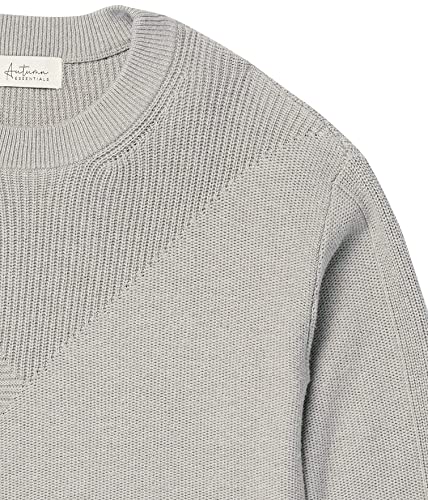 Autumn Essentials Women's Cotton Cashmere Geometric Textured Crewneck Sweater Large Heather Grey #TOP4