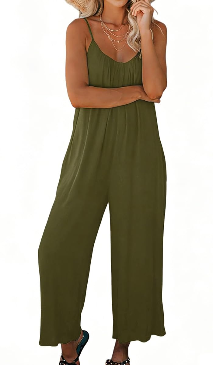 Salopette Donna Estate Tuta Jumpsuit Elegante Senza Manica Vestibilità Jumpsuit da Donna Elegante Salopette Vestibilità Ampia Ampia Tuta Senza Maniche Casual a Gamba Larga Pantaloni